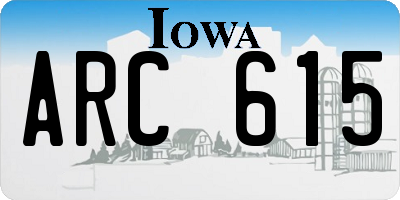 IA license plate ARC615