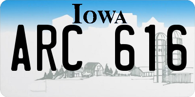 IA license plate ARC616
