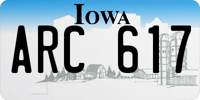 IA license plate ARC617