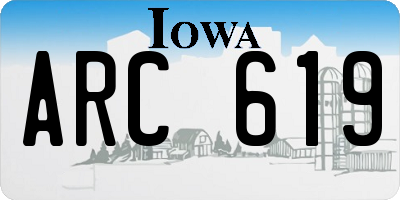 IA license plate ARC619