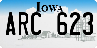 IA license plate ARC623