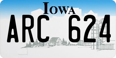 IA license plate ARC624
