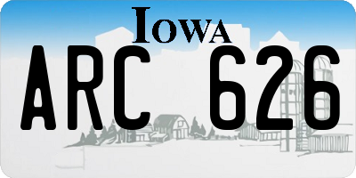 IA license plate ARC626