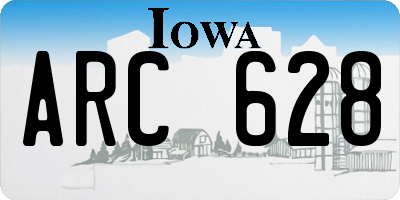 IA license plate ARC628