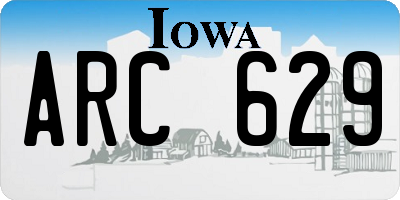 IA license plate ARC629