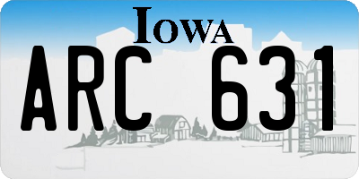 IA license plate ARC631