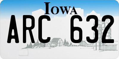 IA license plate ARC632