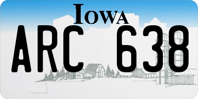 IA license plate ARC638