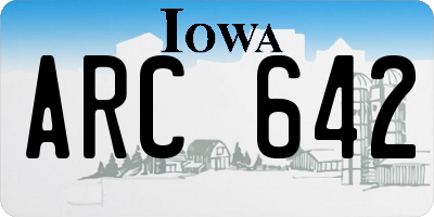 IA license plate ARC642