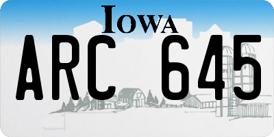 IA license plate ARC645