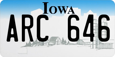 IA license plate ARC646