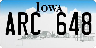 IA license plate ARC648