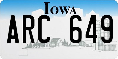 IA license plate ARC649