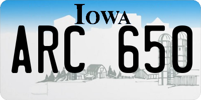 IA license plate ARC650