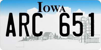 IA license plate ARC651
