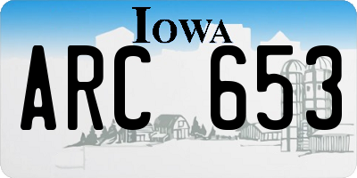 IA license plate ARC653