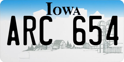 IA license plate ARC654