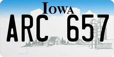 IA license plate ARC657