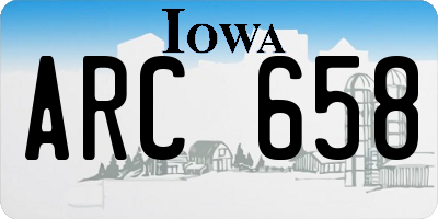 IA license plate ARC658