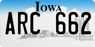 IA license plate ARC662