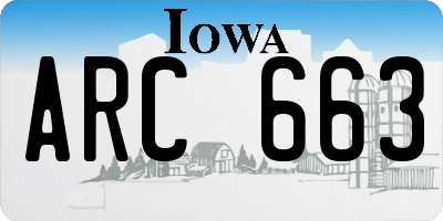 IA license plate ARC663