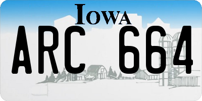 IA license plate ARC664