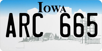 IA license plate ARC665