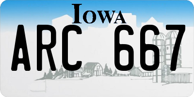 IA license plate ARC667