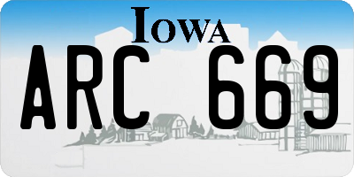 IA license plate ARC669