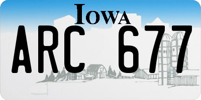IA license plate ARC677