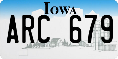 IA license plate ARC679