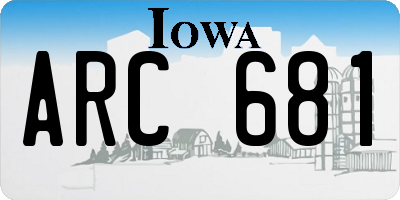 IA license plate ARC681