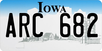 IA license plate ARC682