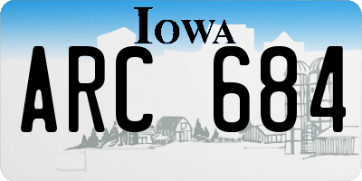 IA license plate ARC684