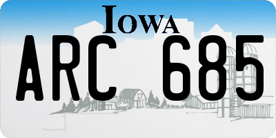IA license plate ARC685
