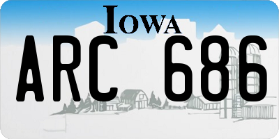 IA license plate ARC686