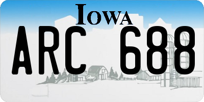 IA license plate ARC688