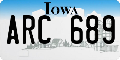IA license plate ARC689