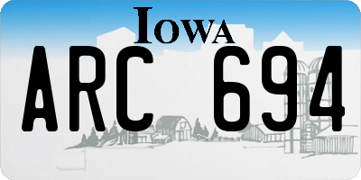 IA license plate ARC694