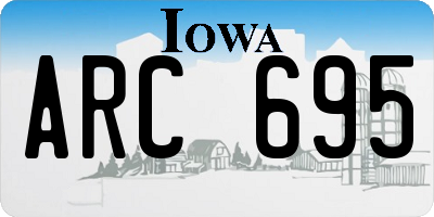 IA license plate ARC695