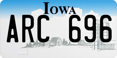 IA license plate ARC696