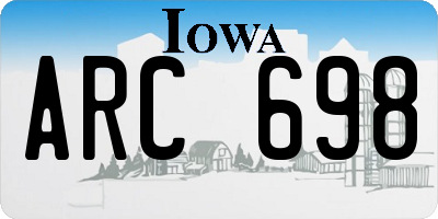 IA license plate ARC698