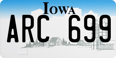 IA license plate ARC699
