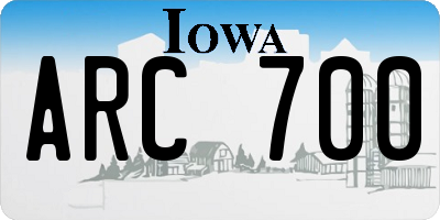 IA license plate ARC700