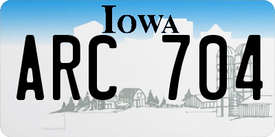 IA license plate ARC704