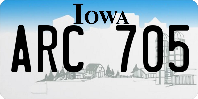 IA license plate ARC705