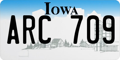 IA license plate ARC709