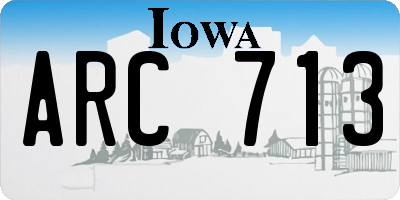IA license plate ARC713