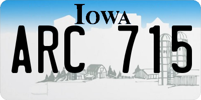 IA license plate ARC715