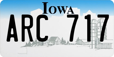 IA license plate ARC717